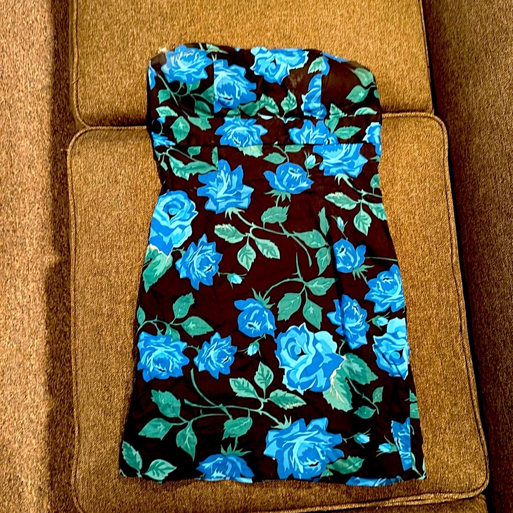Forever 21 Floral Mini Strapless Dress